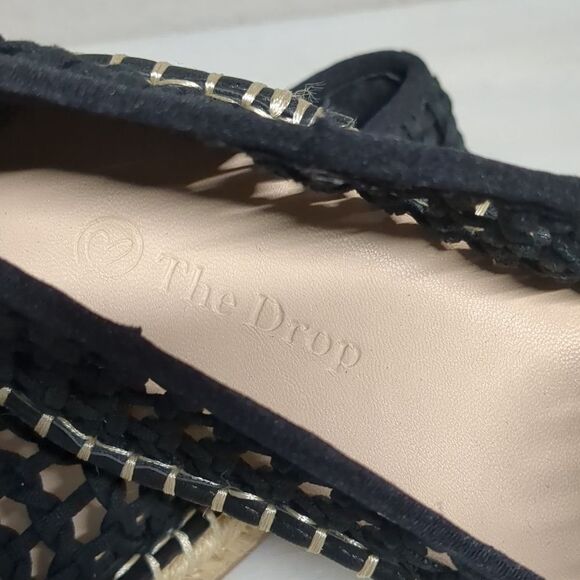 The Drop Lila Flat Espadrilles Black Size 7 NWT, Euro Summer, Coastal Chic, Vaca - Picture 5 of 6